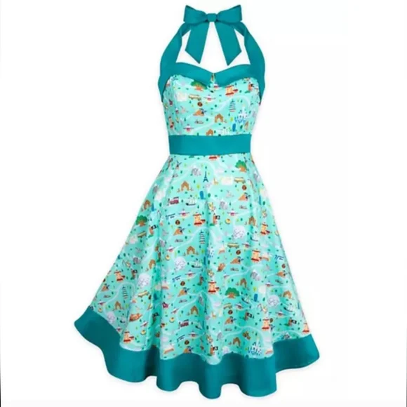 Disneyland Park Icons Teal Dress by Disney's The Dress Shop XS Dresses